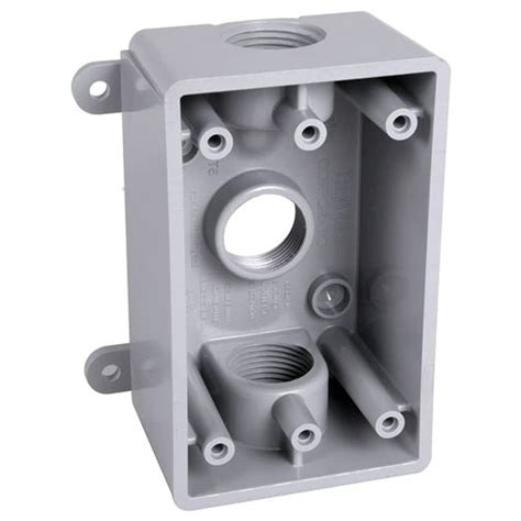 1-gang non-metallic weatherproof gray box|exterior single gang electrical box.